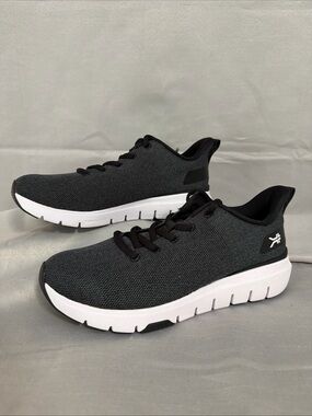 Kuru Flex Via Womens 8 Shoe Running Jet Black Bright White Lace Up Plantar Fasc.